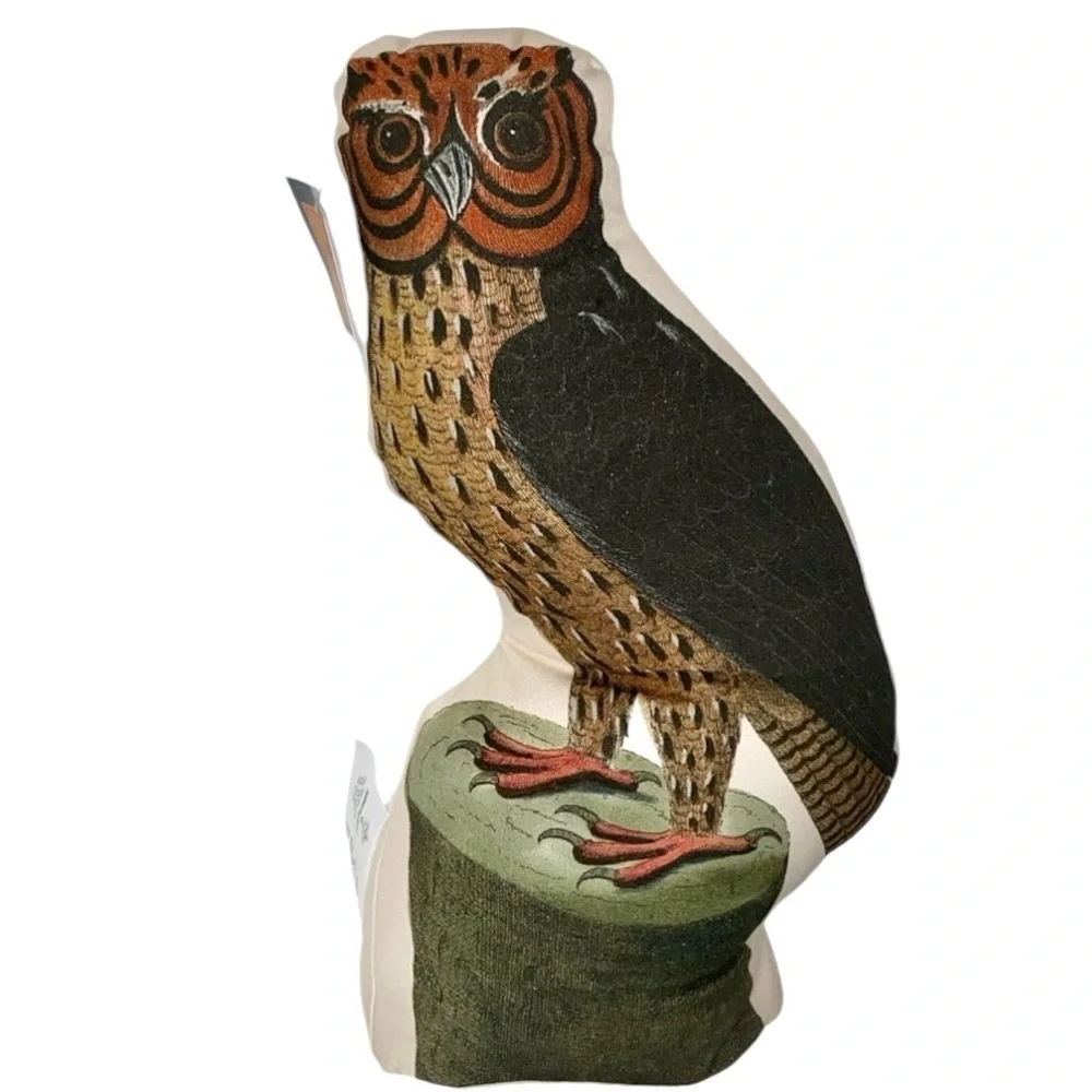 John Derian Horned Owl Throw Pillow